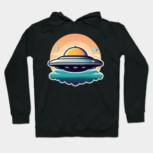 Flying saucer over cloud Hoodie